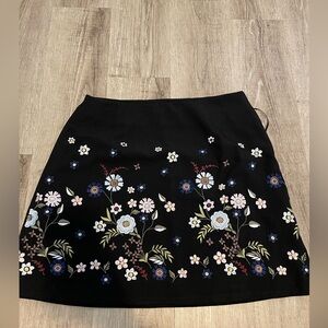 embroidered floral skirt